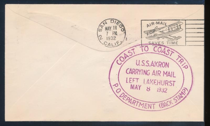 (US) U.S.S. AKRON ILLUSTRATED PRINTED SCARCE GORHAM ENVELOPE