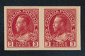 CANADA 138 MINT NH VF 3c CARMINE IMPERF PAIR KGV ADMIRAL