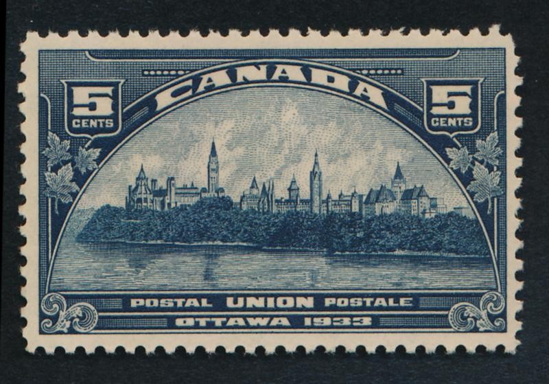 CANADA 202 MINT LH F-VF SINGLE 5c DARK BLUE UPU