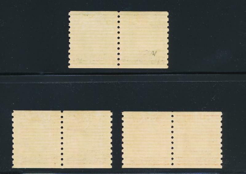 CANADA 205-207 MINT VF HINGED KGV VT. 8 1/2 COIL LINE PAIRS