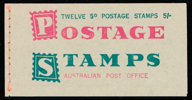 AUSTRALIA SG. SB36 5 SH.BOOKLET, MINT NH, 2 PANES of 6