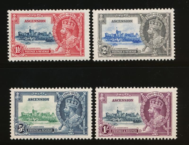 ASCENSION 33-36 MINT LH/HINGED KING GV 1935 SILVER JUBILEE