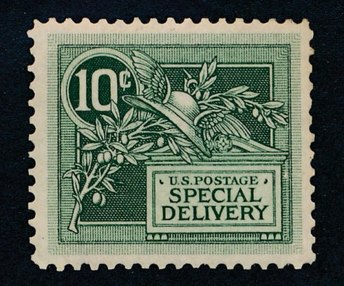 (US) E7 VF HINGED 10c SPEC. DELIVERY GREEN