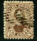 CANADA 17b BROWN USED, APS CERT. Genuine, crease @ top