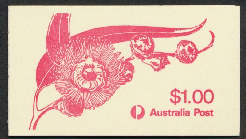 AUSTRALIA 852a MINT NH, BOOKLET FLOWER COVER & STAMPS