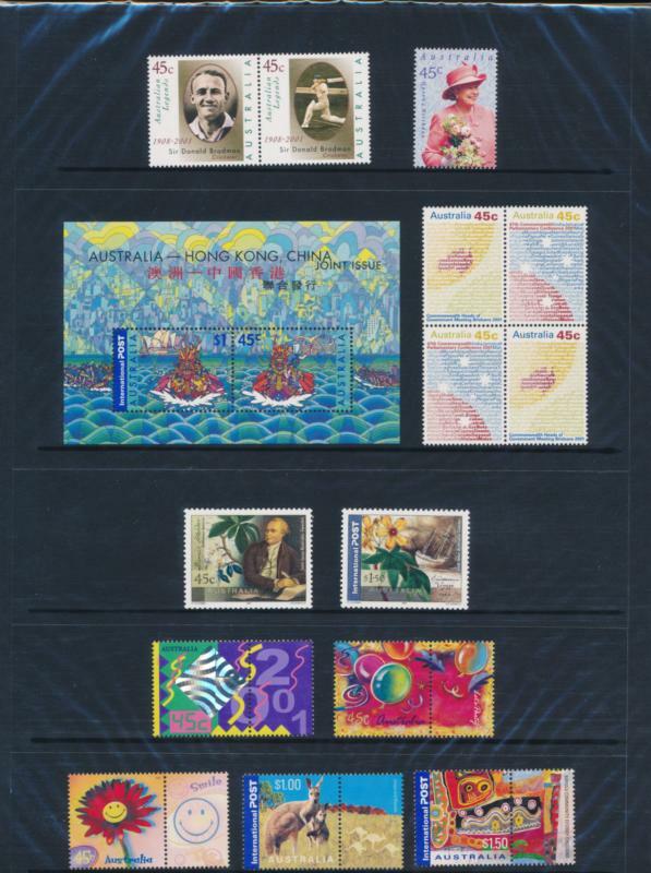 AUSTRALIA 2001 ANNUAL STAMP YEAR COLLECTION. BLACK FRONT COVER