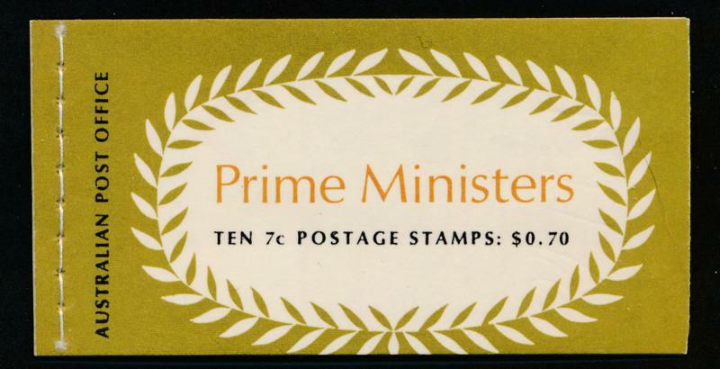 AUSTRALIA 515a & 517a MINT NH, BOOKLET PRIME MINISTERS .