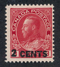 CANADA 139 FINE HINGED 2c OVERPRINT