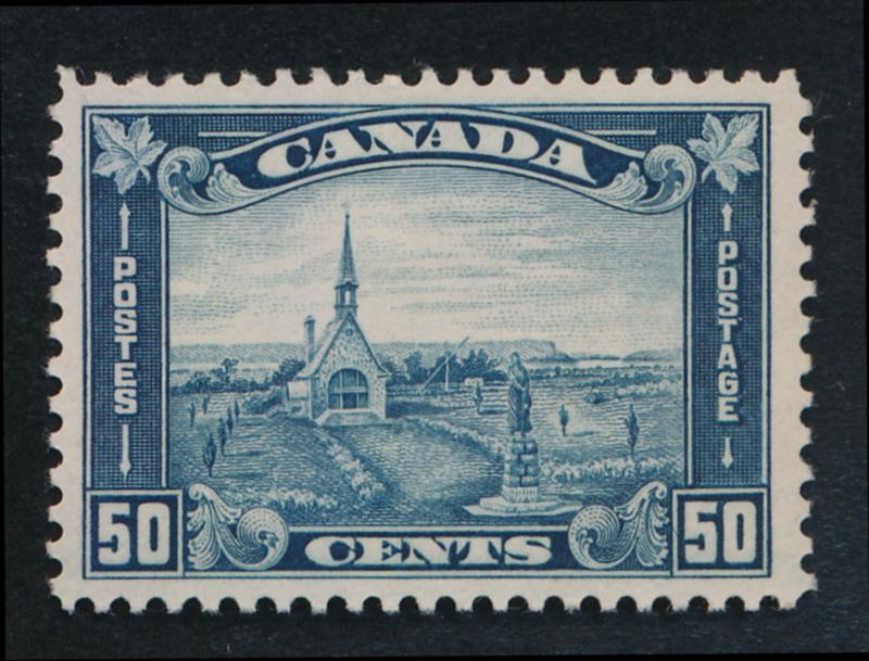 CANADA 176 MINT HINGED VF 50c ACADIAN CHURCH, DULL BLUE