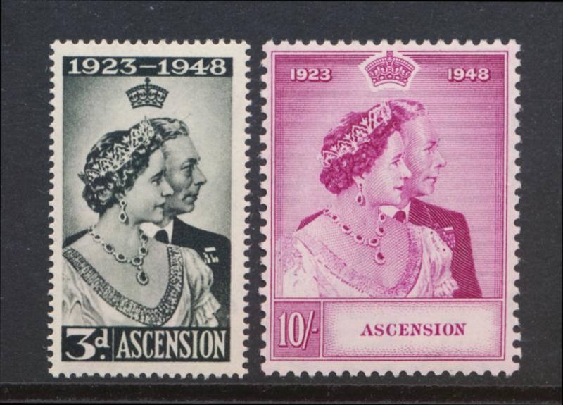 ASCENSION 52-53 MINT LH KING GVI 1948 SILVER WEDDING