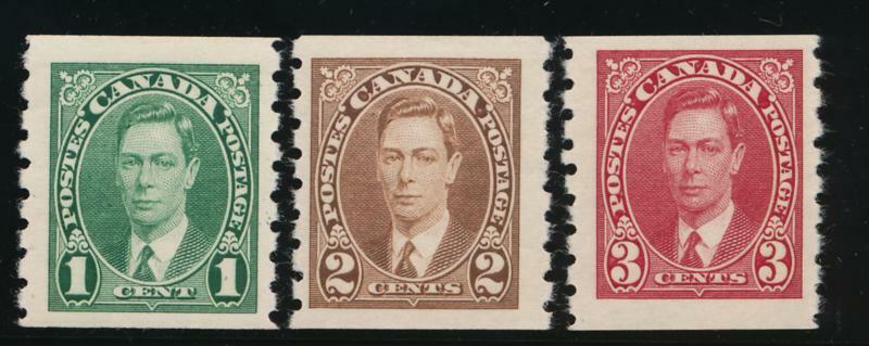 CANADA 238-240 F-VF MINT NEVER HINGE (NH) COIL SINGLES