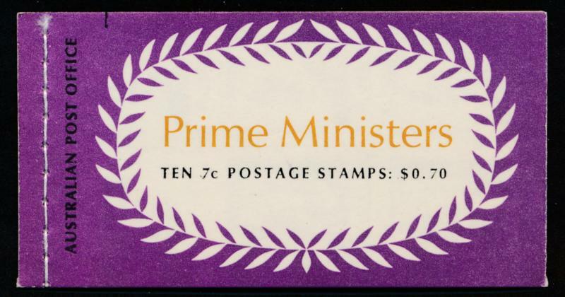 AUSTRALIA 514a & 516a PRIME MINISTERS 70c BOOKLET