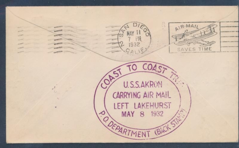 (US) U.S.S. AKRON ILLUSTRATED PRINTED SCARCE GORHAM ENVELOPE