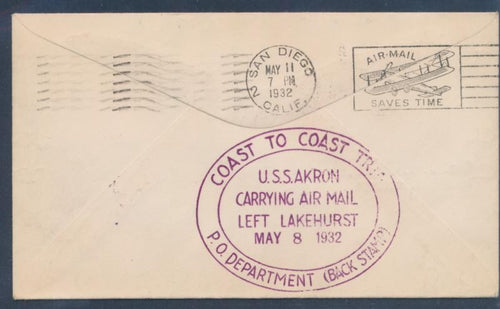 (US) U.S.S. AKRON ILLUSTRATED PRINTED SCARCE GORHAM ENVELOPE