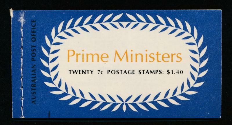 AUSTRALIA 514a-517a PRIME MINISTERS $1.40 BOOKLET 1972