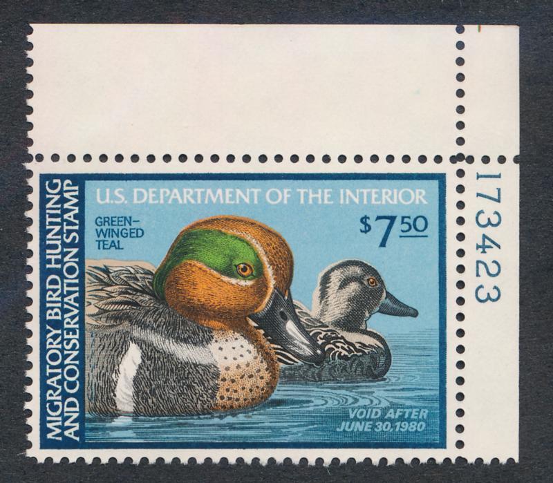 UNITED STATES RW46 MINT NH VF PLATE NO. SINGLE
