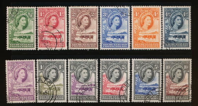 BECHUANLAND 154-165 USED F-VF QEII