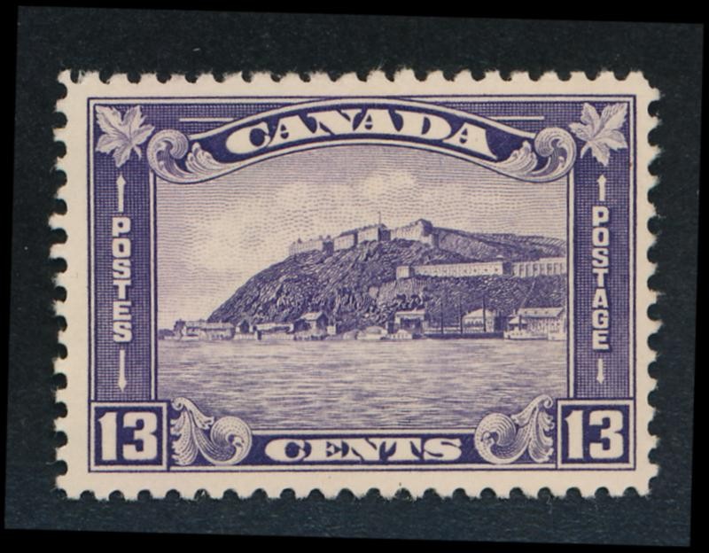 CANADA 201 MINT HINGED F-VF 13c VIOLET QUEBEC CITADEL