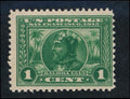 (US) 379 MINT FINE LH 1c GREEN PAN PACIFIC PERF 12