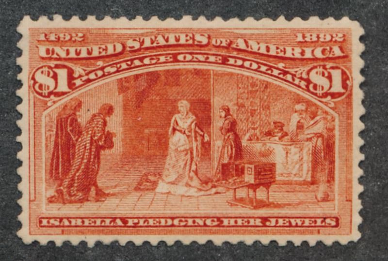 (US) 241 UNUSED VF REGUM/NO GUM $1 COLUMBIAN CERTIFICATE