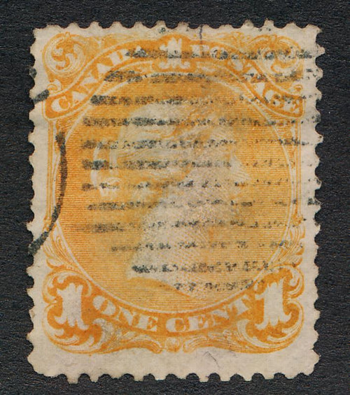CANADA 23 USED F-VF, 1c YELLOW ORANGE