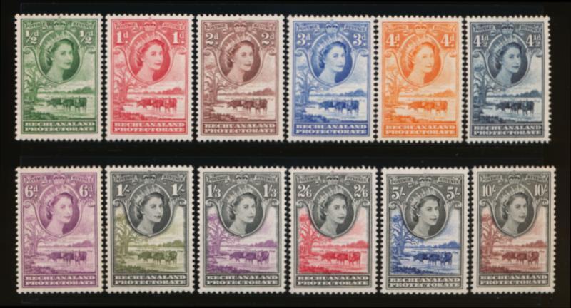 BECHUANLAND 154-165 MINT F-VF HINGED QEII