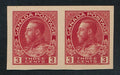 CANADA 138 MINT HINGED VF 3c CARMINE IMPERF PAIR KGV ADMIRAL