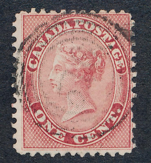 CANADA 14 USED FINE LIGHT CANCEL, SHORT PERF LEFT