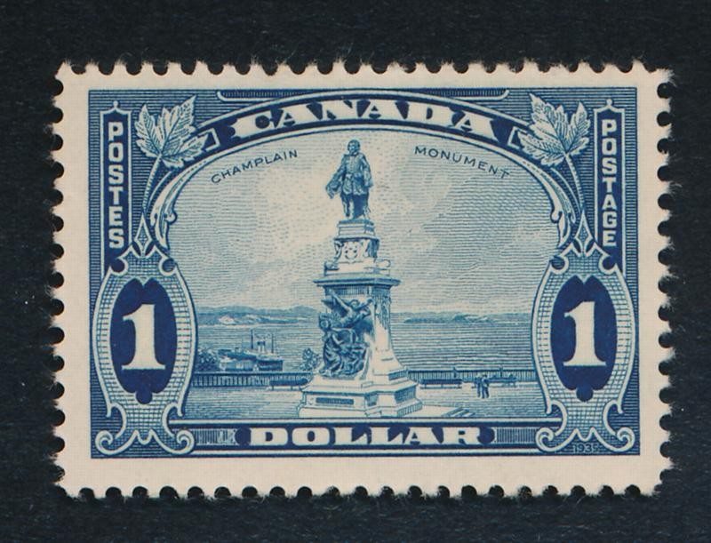 CANADA 227 MINT LH F-VF+ $1 CHAMPLAIN STATUE KGV PICTORIAL
