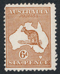 AUSTRALIA 96 MINT HINGED FINE, 6p.MULT.SMALL CROWN WMK
