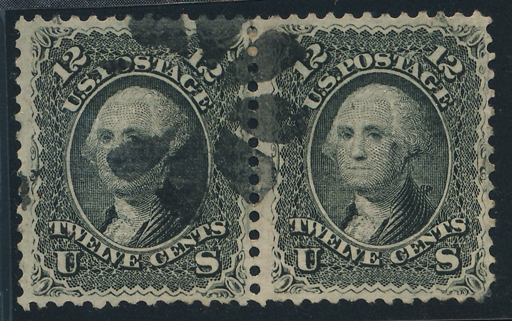 90 U.S. 12c WASH.,USED PAIR F-VF PAIR CERT.