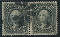 90 U.S. 12c WASH.,USED PAIR F-VF PAIR CERT.