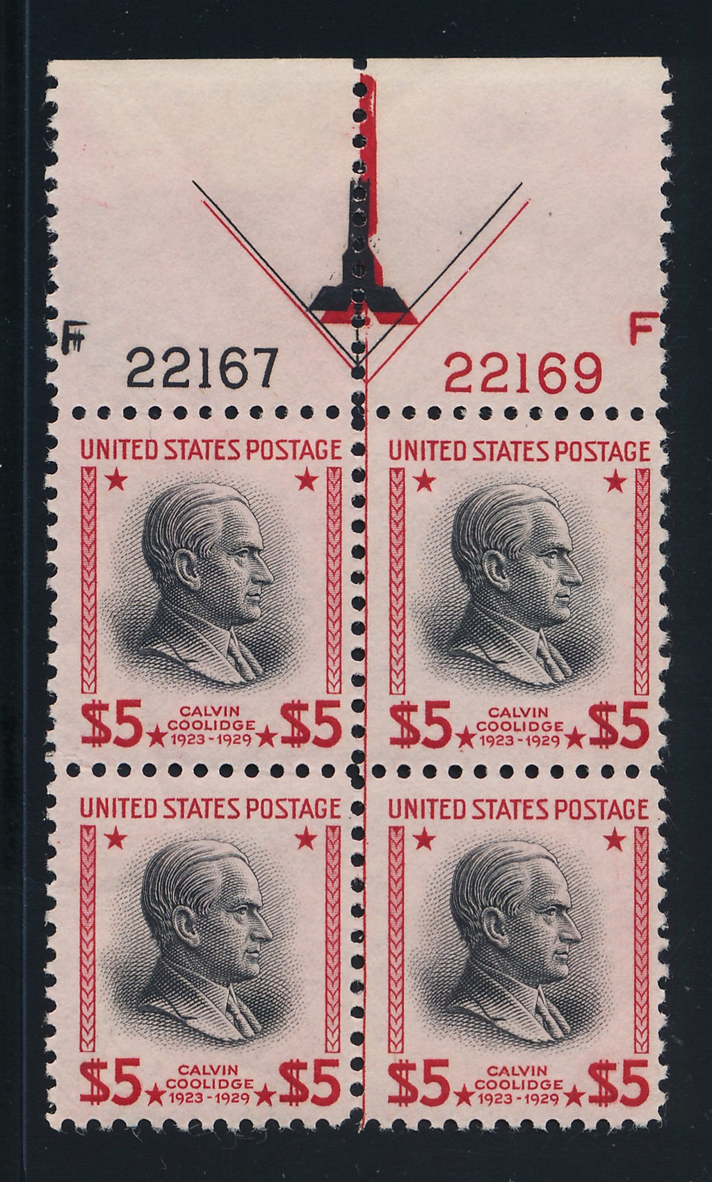 834 U.S. F-VF NH P.B.$5 PREXY