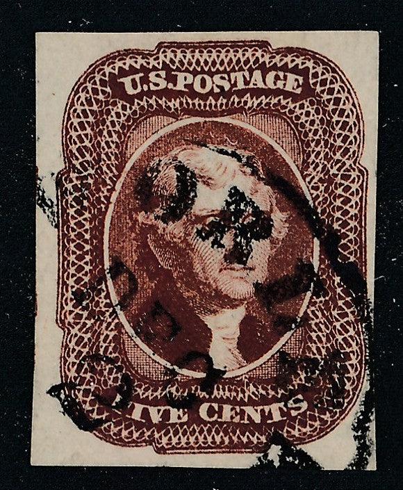 12 U.S. 5c JEFFERSON USED VF 2 CERTS